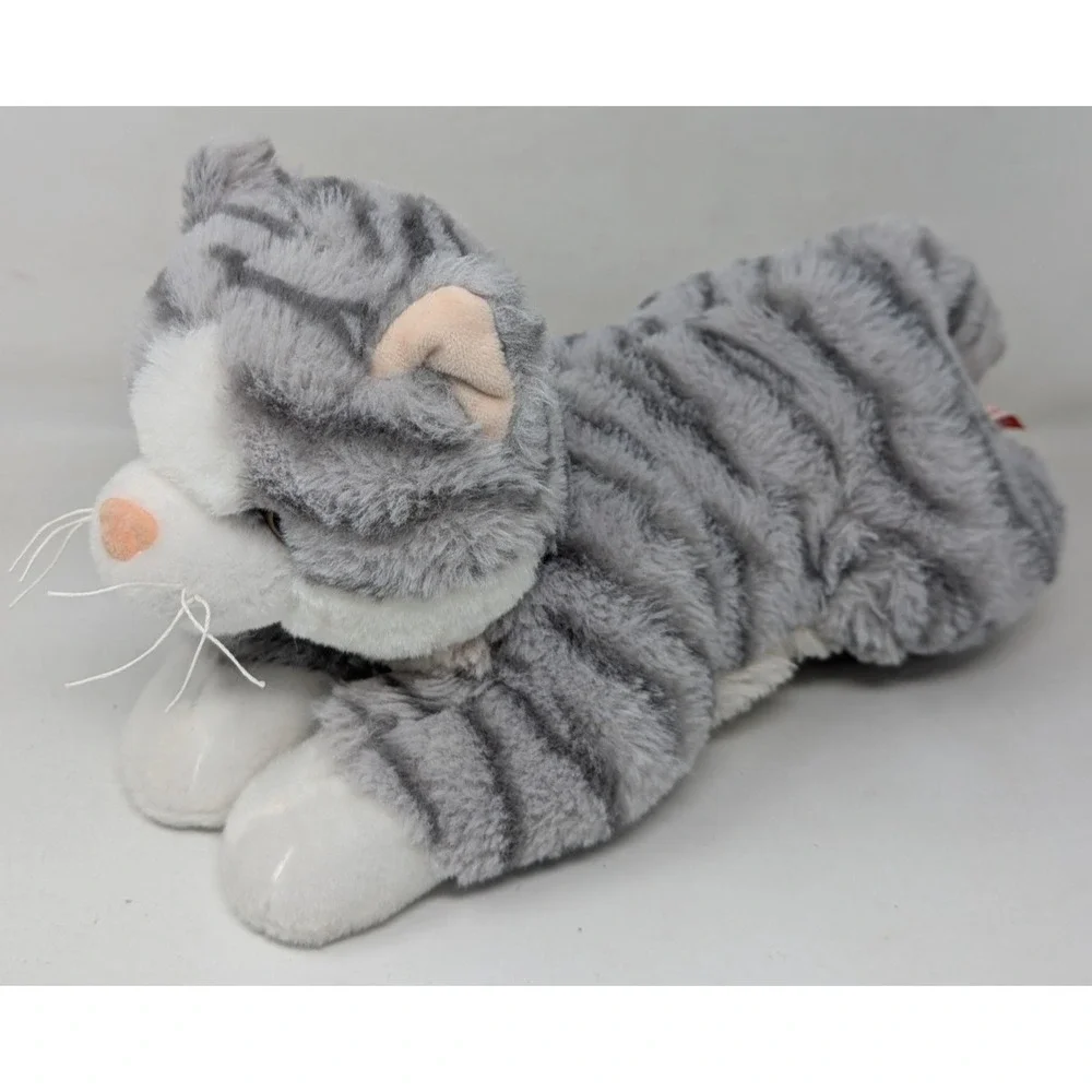 2017 Linzy‎ Meowing Sound Gray Tabby Cat Plush Tested Working VTG